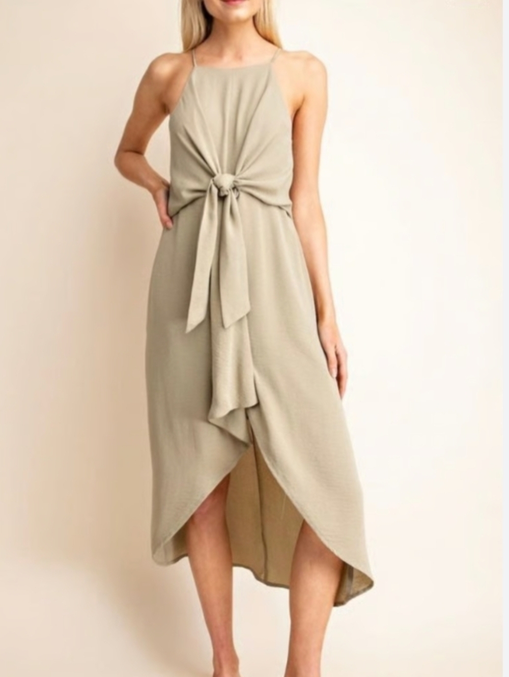 Hi Low Tie Front Dress